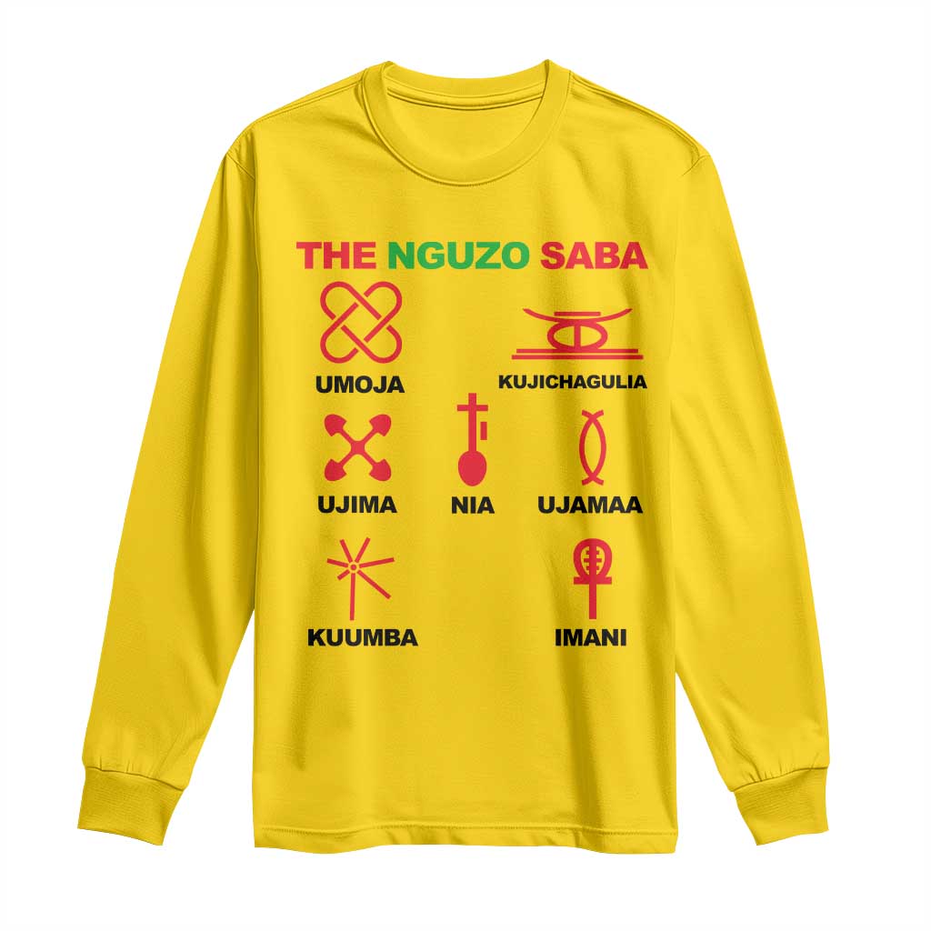Nguzo Saba Seven Principles Of Kwanzaa Celebration Gift Long Sleeve Shirt TS12 Daisy Print Your Wear