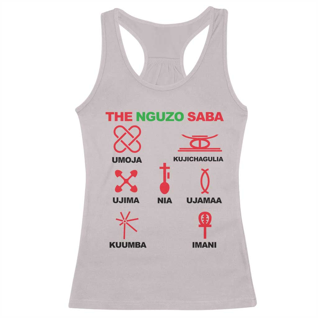 Nguzo Saba Seven Principles Of Kwanzaa Celebration Gift Racerback Tank Top TS12 Ice Gray Print Your Wear
