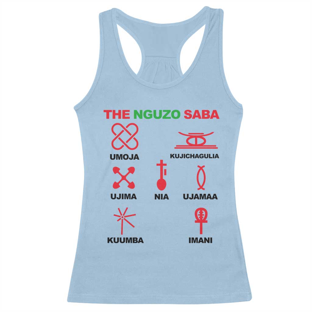 Nguzo Saba Seven Principles Of Kwanzaa Celebration Gift Racerback Tank Top TS12 Light Blue Print Your Wear