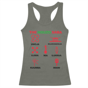 Nguzo Saba Seven Principles Of Kwanzaa Celebration Gift Racerback Tank Top TS12 Military Green Print Your Wear
