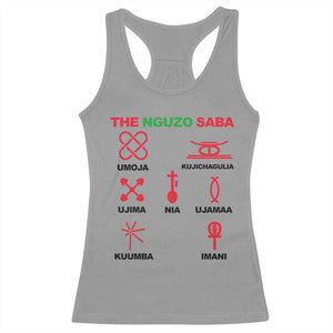 Nguzo Saba Seven Principles Of Kwanzaa Celebration Gift Racerback Tank Top TS12 Sport Gray Print Your Wear