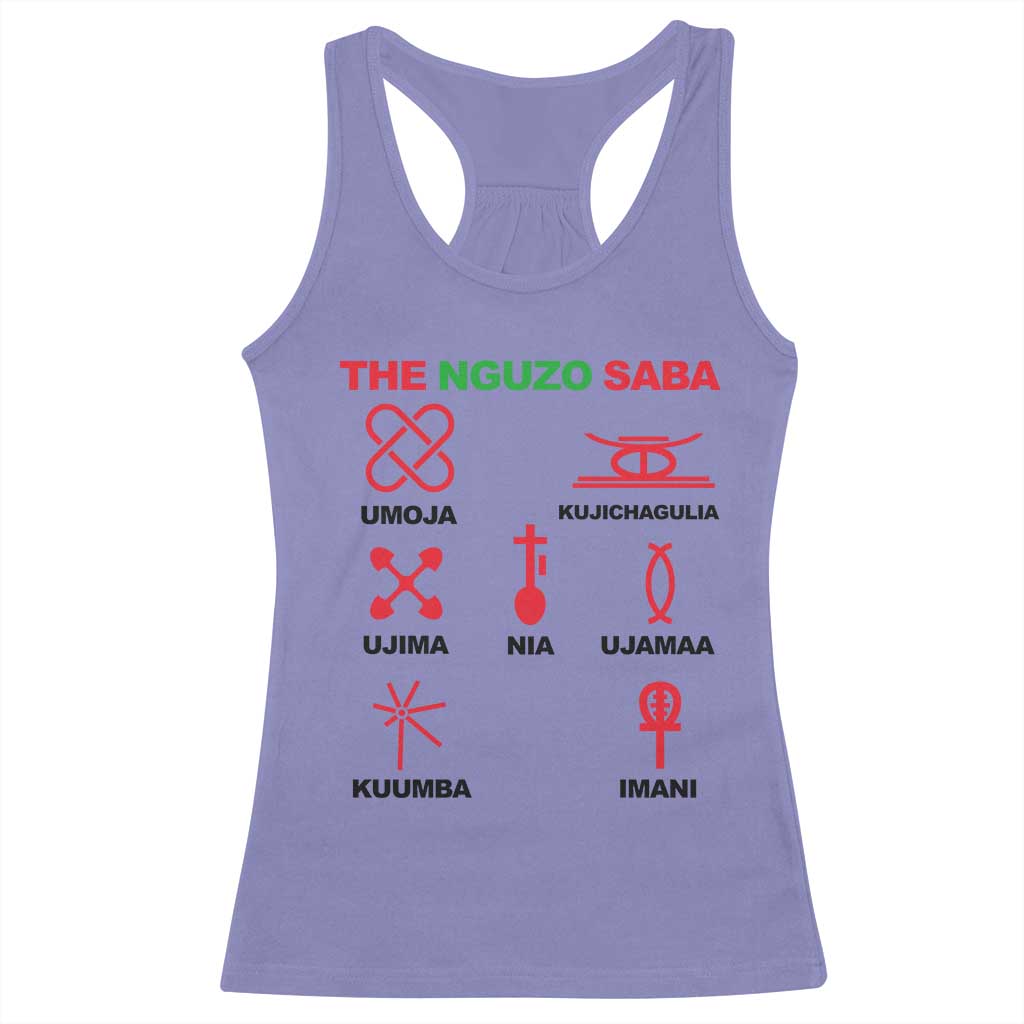 Nguzo Saba Seven Principles Of Kwanzaa Celebration Gift Racerback Tank Top TS12 Violet Print Your Wear