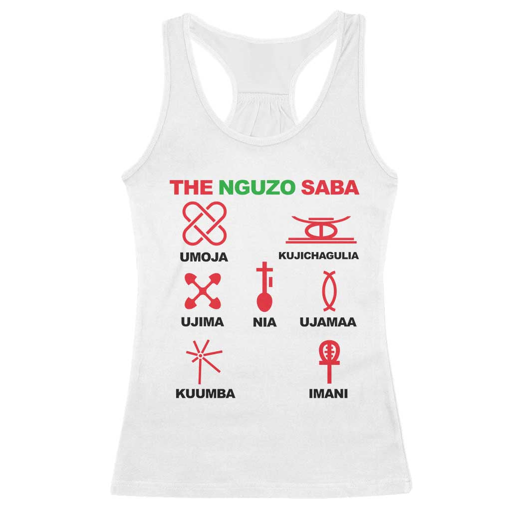 Nguzo Saba Seven Principles Of Kwanzaa Celebration Gift Racerback Tank Top TS12 White Print Your Wear