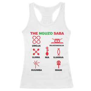 Nguzo Saba Seven Principles Of Kwanzaa Celebration Gift Racerback Tank Top TS12 White Print Your Wear