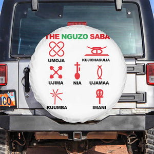 Nguzo Saba Seven Principles Of Kwanzaa Celebration Gift Spare Tire Cover TS12 No hole White Print Your Wear