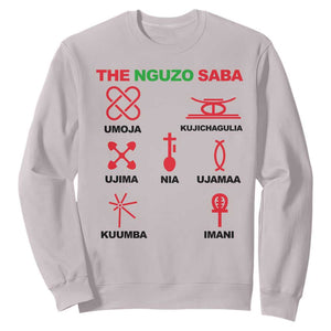 Nguzo Saba Seven Principles Of Kwanzaa Celebration Gift Sweatshirt TS12 Ice Gray Print Your Wear