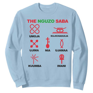Nguzo Saba Seven Principles Of Kwanzaa Celebration Gift Sweatshirt TS12 Light Blue Print Your Wear
