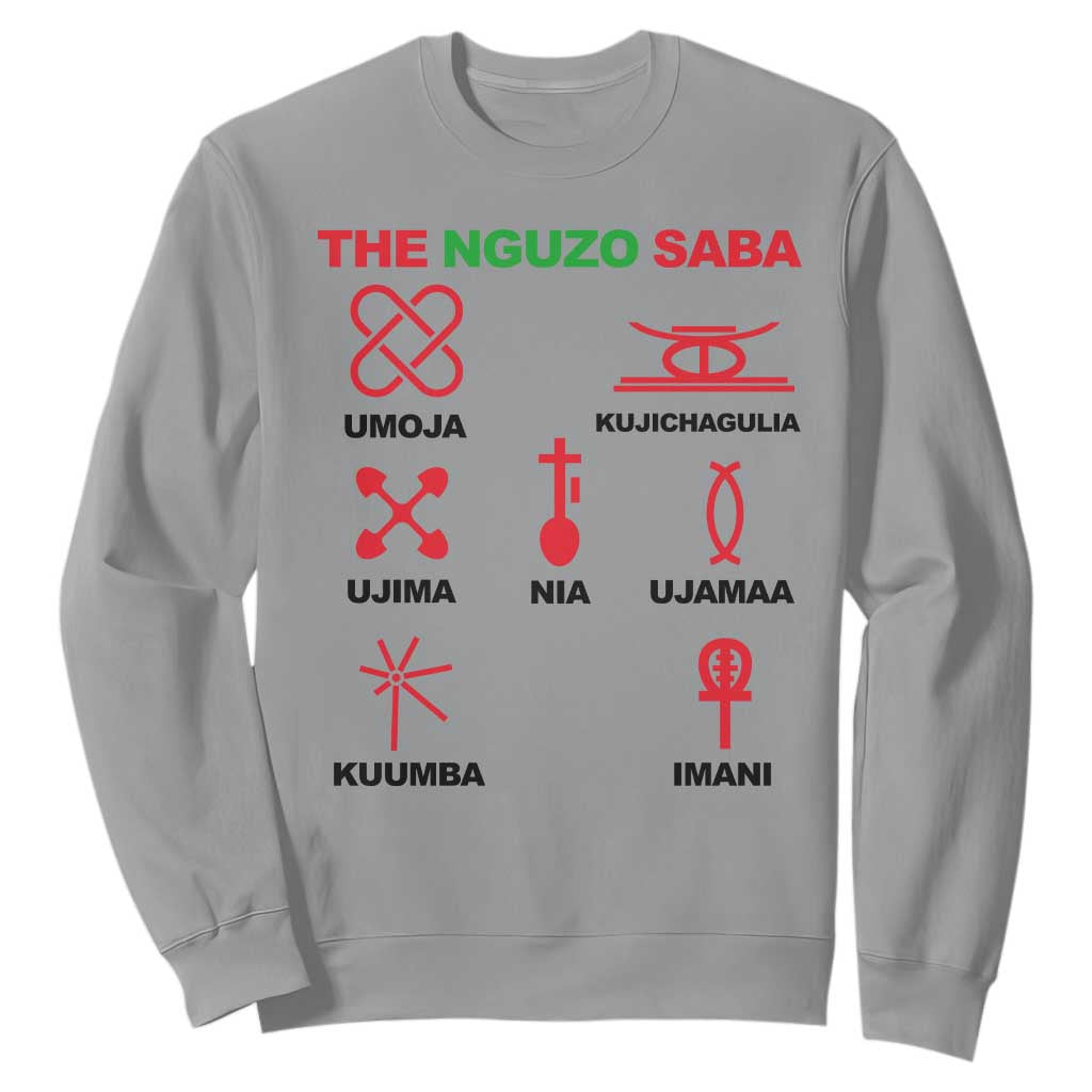 Nguzo Saba Seven Principles Of Kwanzaa Celebration Gift Sweatshirt TS12 Sport Gray Print Your Wear