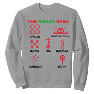 Nguzo Saba Seven Principles Of Kwanzaa Celebration Gift Sweatshirt TS12 Sport Gray Print Your Wear