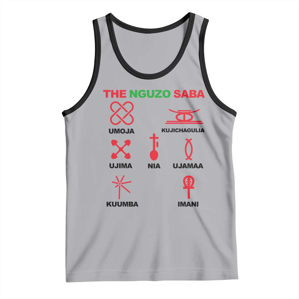 Nguzo Saba Seven Principles Of Kwanzaa Celebration Gift Tank Top TS12 Athletic Heather Black Print Your Wear