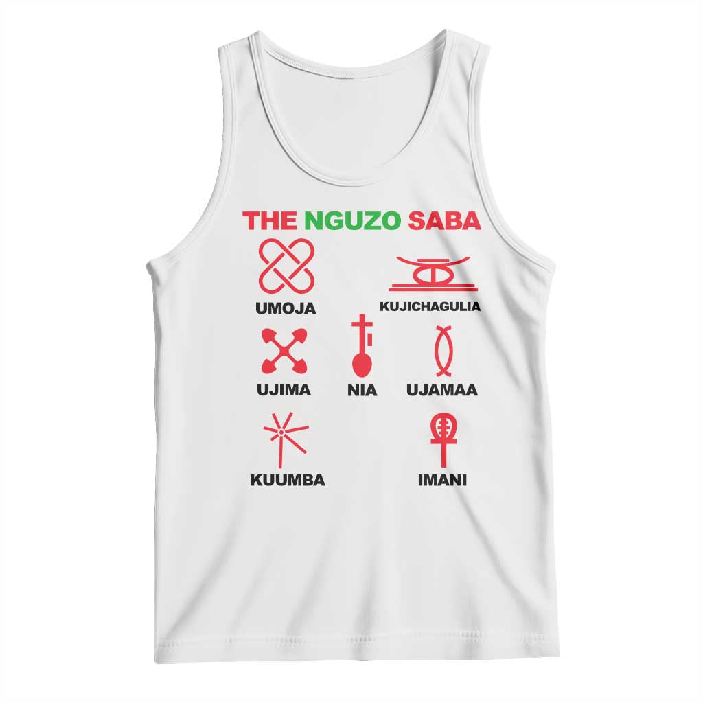 Nguzo Saba Seven Principles Of Kwanzaa Celebration Gift Tank Top TS12 White Print Your Wear