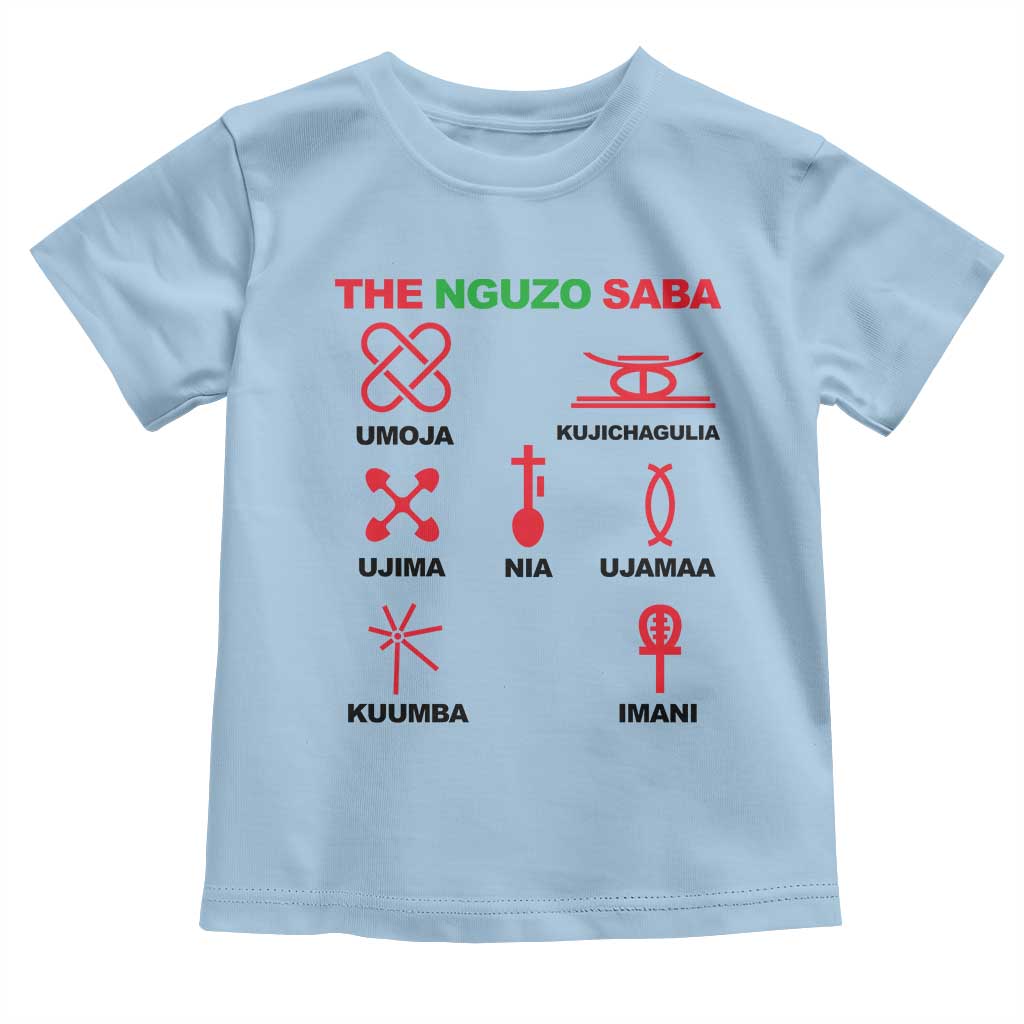 Nguzo Saba Seven Principles Of Kwanzaa Celebration Gift Toddler T Shirt TS12 Light Blue Print Your Wear