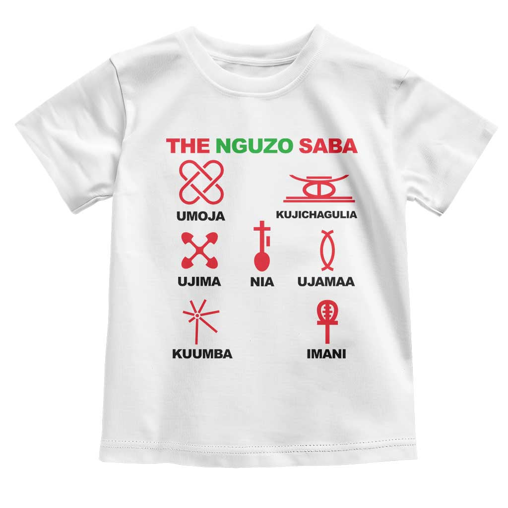 Nguzo Saba Seven Principles Of Kwanzaa Celebration Gift Toddler T Shirt TS12 White Print Your Wear
