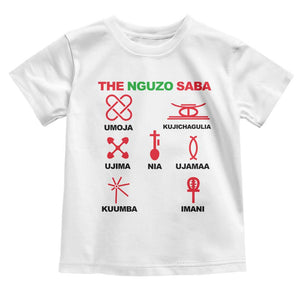 Nguzo Saba Seven Principles Of Kwanzaa Celebration Gift Toddler T Shirt TS12 White Print Your Wear