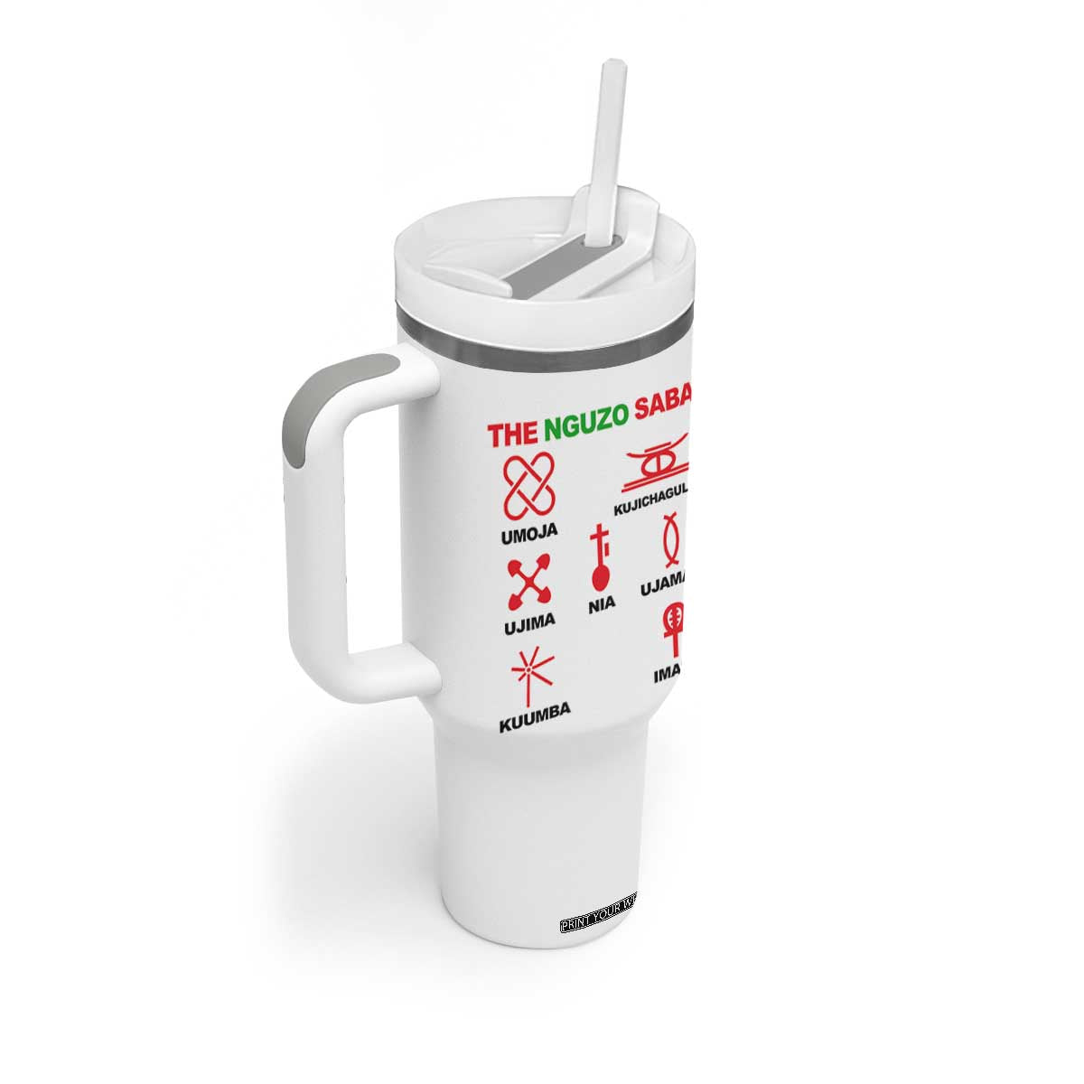 Nguzo Saba Seven Principles Of Kwanzaa Celebration Gift Tumbler With Handle TS12 Print Your Wear