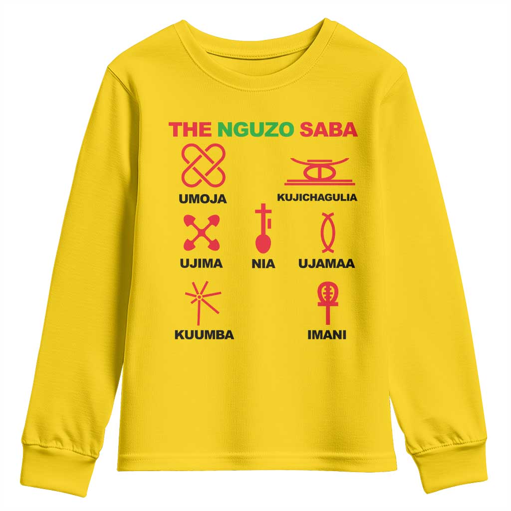 Nguzo Saba Seven Principles Of Kwanzaa Celebration Gift Youth Sweatshirt TS12 Daisy Print Your Wear