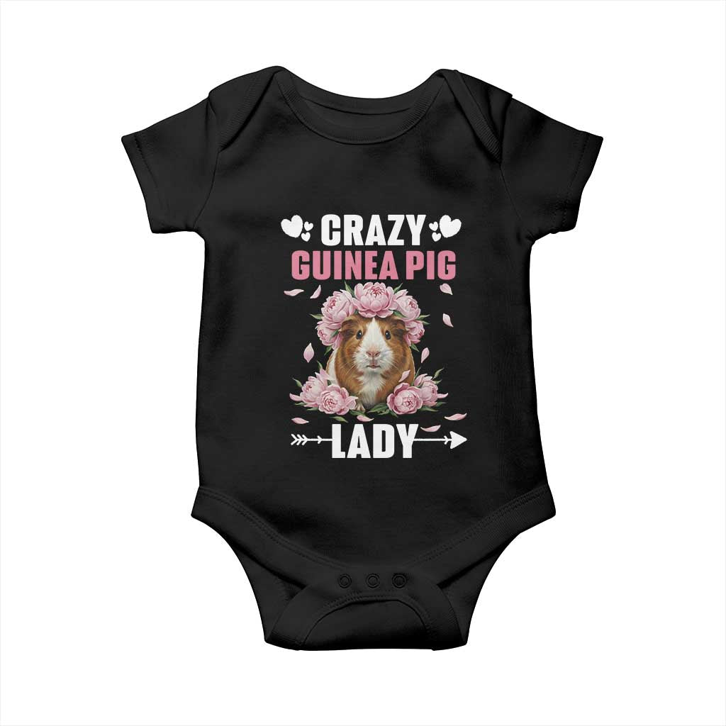 Funny Crazy Guinea Pig Lady Baby Onesie Cavy Mom Gift TS12 Black Print Your Wear