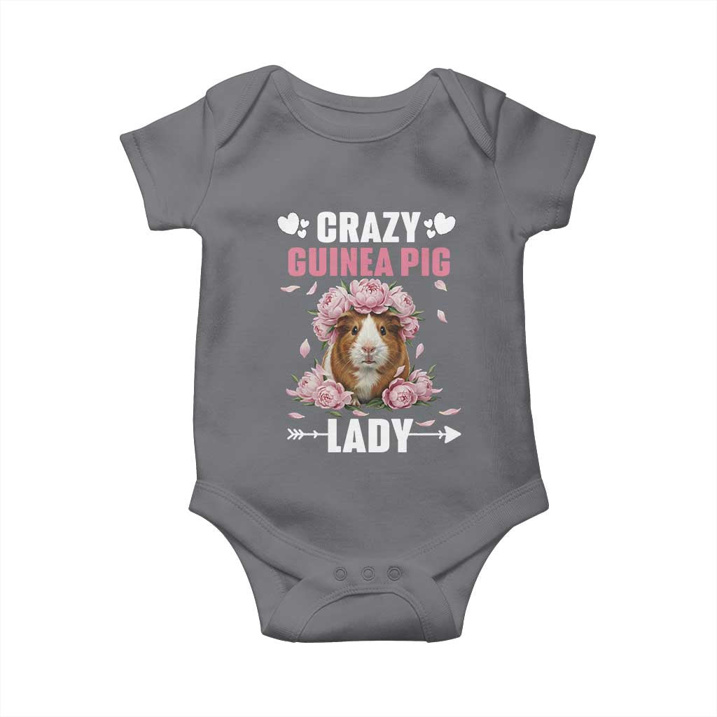 Funny Crazy Guinea Pig Lady Baby Onesie Cavy Mom Gift TS12 Charcoal Print Your Wear