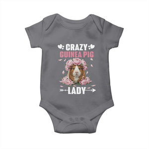 Funny Crazy Guinea Pig Lady Baby Onesie Cavy Mom Gift TS12 Charcoal Print Your Wear