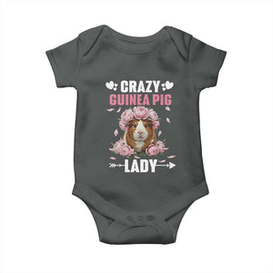 Funny Crazy Guinea Pig Lady Baby Onesie Cavy Mom Gift TS12 Dark Heather Print Your Wear