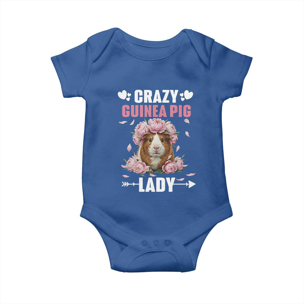 Funny Crazy Guinea Pig Lady Baby Onesie Cavy Mom Gift TS12 Royal Blue Print Your Wear