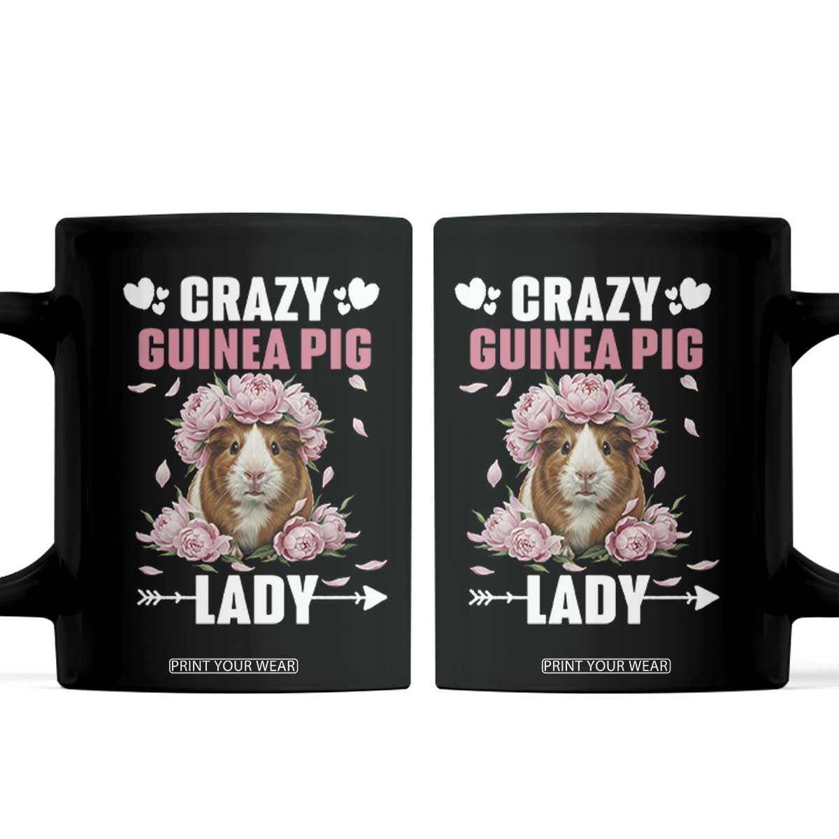 Funny Crazy Guinea Pig Lady Coffee Mug Cavy Mom Gift TS12 Black Print Your Wear