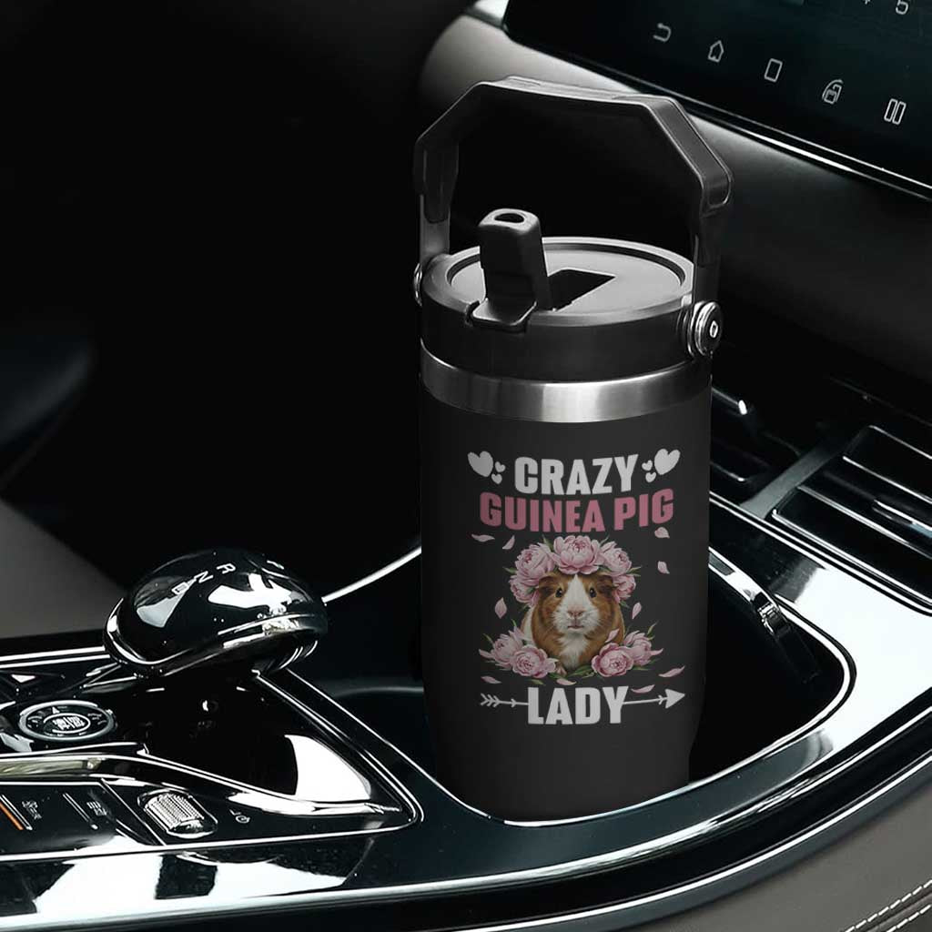 Funny Crazy Guinea Pig Lady Flip Straw Tumbler Cavy Mom Gift TS12 Print Your Wear