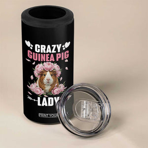 Funny Crazy Guinea Pig Lady 4 in 1 Can Cooler Tumbler Cavy Mom Gift TS12 Print Your Wear