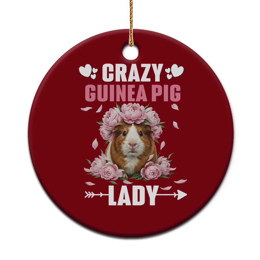 Funny Crazy Guinea Pig Lady Ceramic Ornament Cavy Mom Gift TS12 1pc Red Print Your Wear