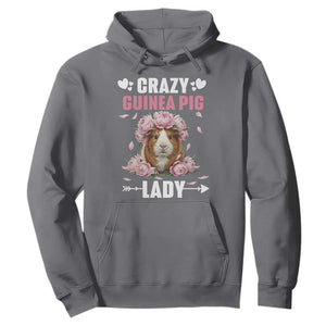 Funny Crazy Guinea Pig Lady Hoodie Cavy Mom Gift TS12 Charcoal Print Your Wear