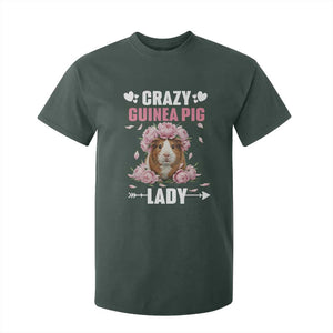 Funny Crazy Guinea Pig Lady T Shirt For Kid Cavy Mom Gift TS12 Dark Forest Green Print Your Wear