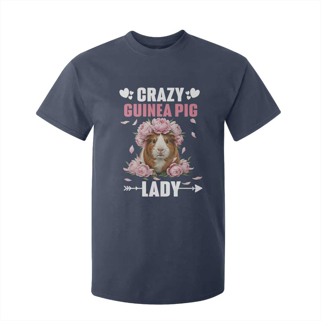 Funny Crazy Guinea Pig Lady T Shirt For Kid Cavy Mom Gift TS12 Navy Print Your Wear