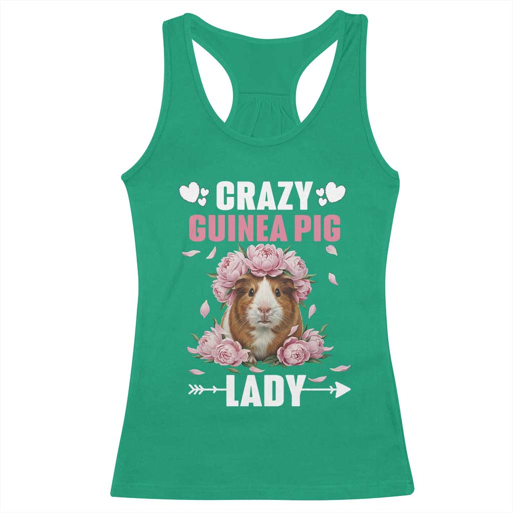 Funny Crazy Guinea Pig Lady Racerback Tank Top Cavy Mom Gift TS12 Irish Green Print Your Wear