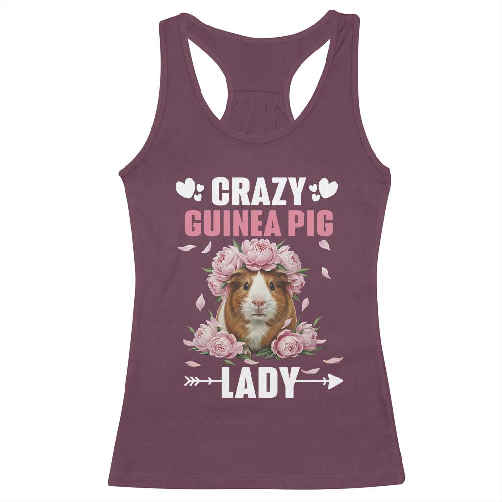 Funny Crazy Guinea Pig Lady Racerback Tank Top Cavy Mom Gift TS12 Maroon Print Your Wear