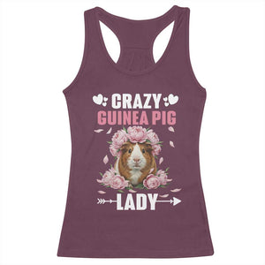 Funny Crazy Guinea Pig Lady Racerback Tank Top Cavy Mom Gift TS12 Maroon Print Your Wear