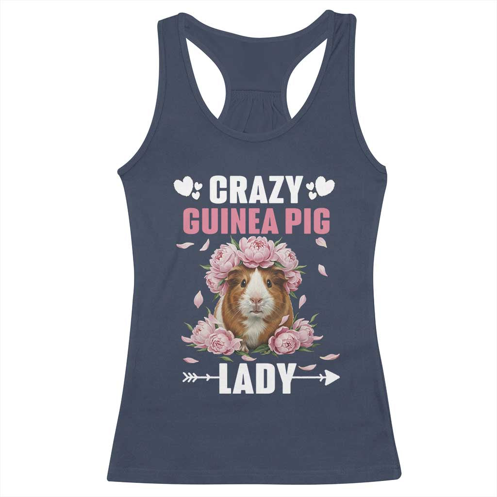 Funny Crazy Guinea Pig Lady Racerback Tank Top Cavy Mom Gift TS12 Navy Print Your Wear