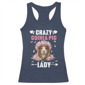 Funny Crazy Guinea Pig Lady Racerback Tank Top Cavy Mom Gift TS12 Navy Print Your Wear