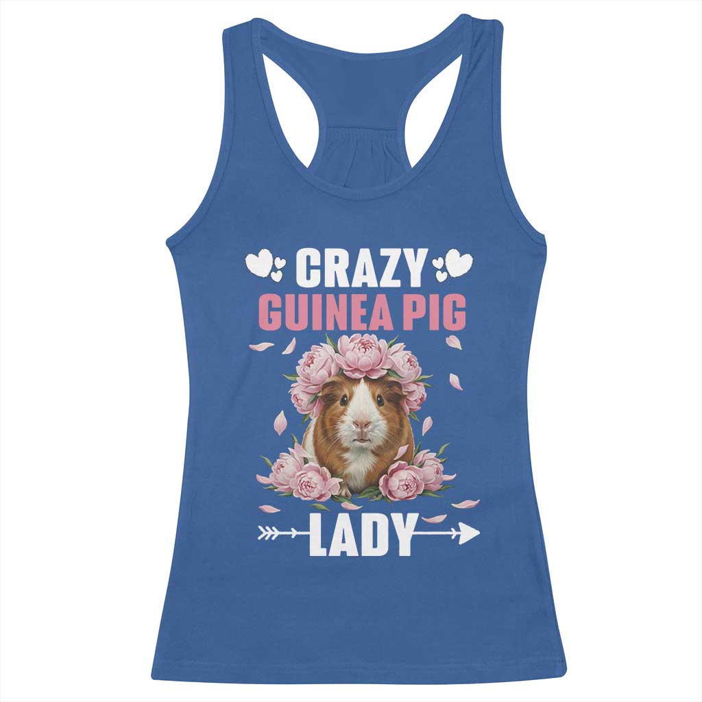 Funny Crazy Guinea Pig Lady Racerback Tank Top Cavy Mom Gift TS12 Royal Blue Print Your Wear