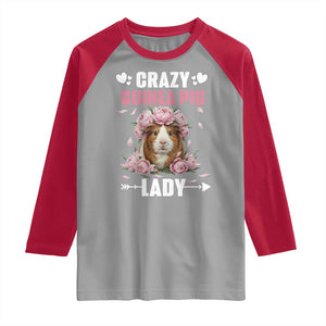 Funny Crazy Guinea Pig Lady Raglan Shirt Cavy Mom Gift TS12 Sport Gray Red Print Your Wear