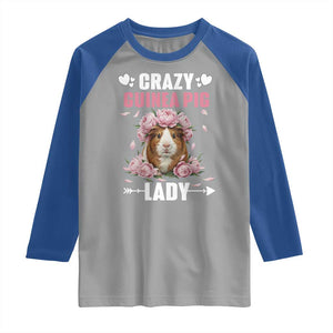 Funny Crazy Guinea Pig Lady Raglan Shirt Cavy Mom Gift TS12 Sport Gray Royal Print Your Wear
