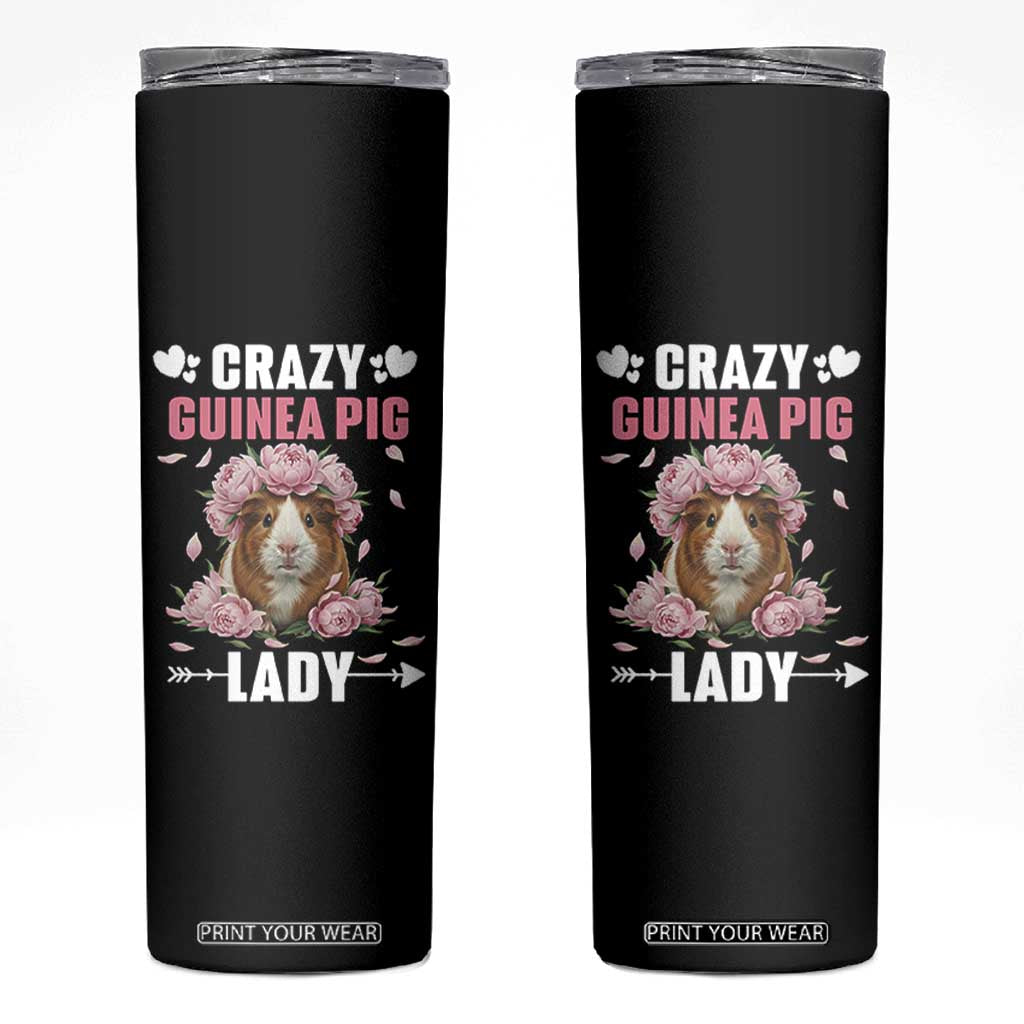 Funny Crazy Guinea Pig Lady Skinny Tumbler Cavy Mom Gift TS12 Black Print Your Wear