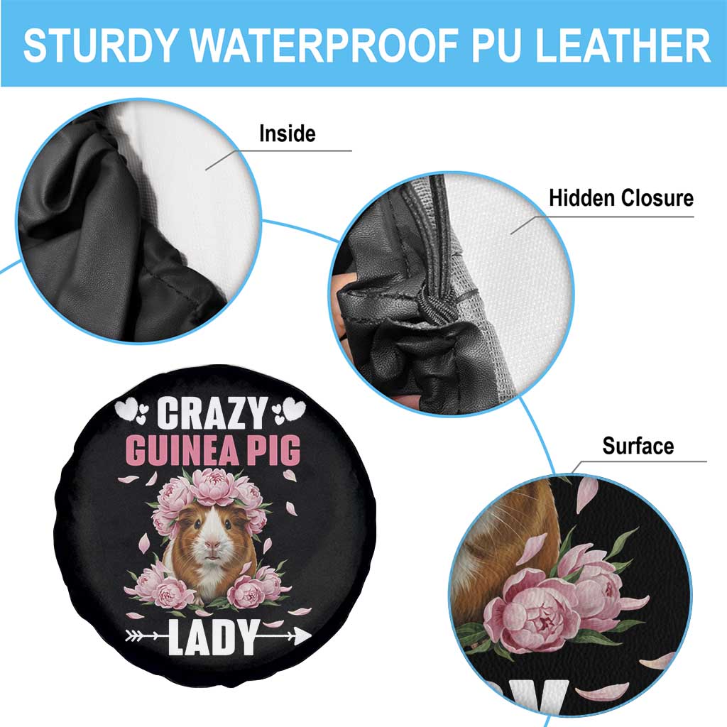Funny Crazy Guinea Pig Lady Spare Tire Cover Cavy Mom Gift TS12 Print Your Wear
