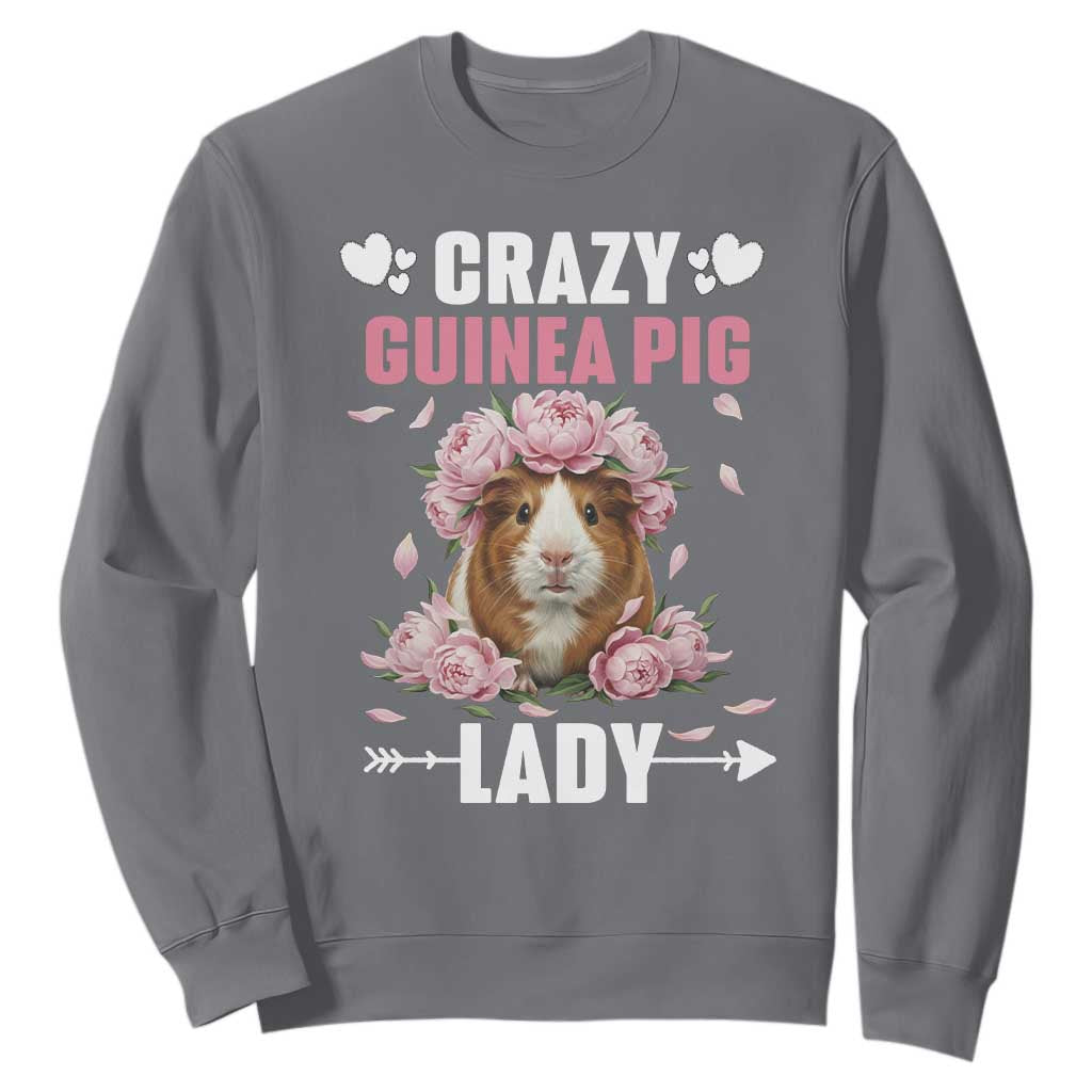 Funny Crazy Guinea Pig Lady Sweatshirt Cavy Mom Gift TS12 Charcoal Print Your Wear