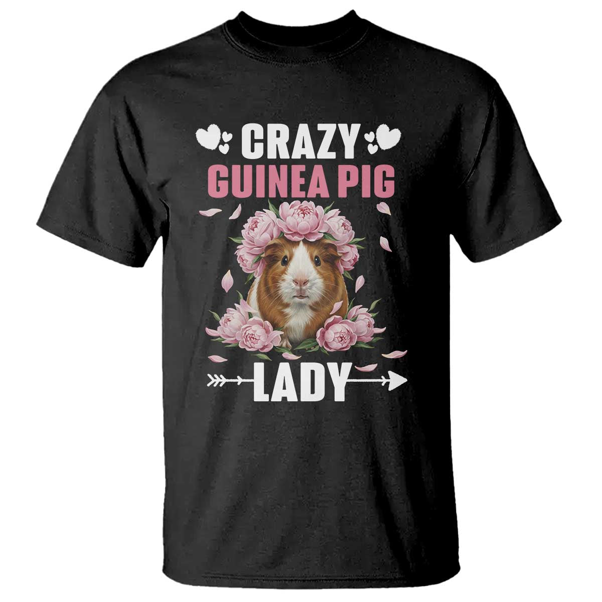 Funny Crazy Guinea Pig Lady T Shirt Cavy Mom Gift TS12 Black Print Your Wear