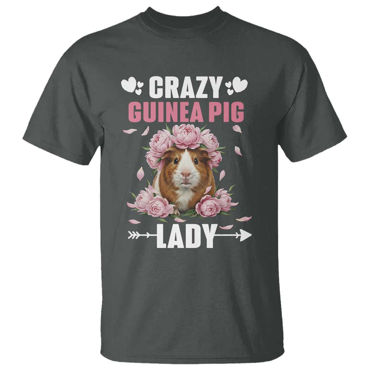 Funny Crazy Guinea Pig Lady T Shirt Cavy Mom Gift TS12 Dark Heather Print Your Wear