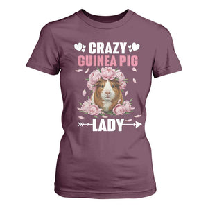 Funny Crazy Guinea Pig Lady T Shirt For Women Cavy Mom Gift TS12 Maroon Print Your Wear