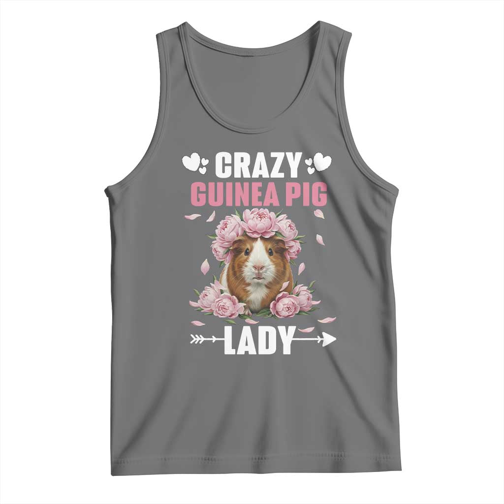 Funny Crazy Guinea Pig Lady Tank Top Cavy Mom Gift TS12 Black Heather Print Your Wear