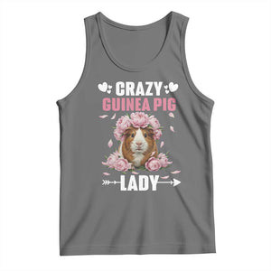Funny Crazy Guinea Pig Lady Tank Top Cavy Mom Gift TS12 Black Heather Print Your Wear