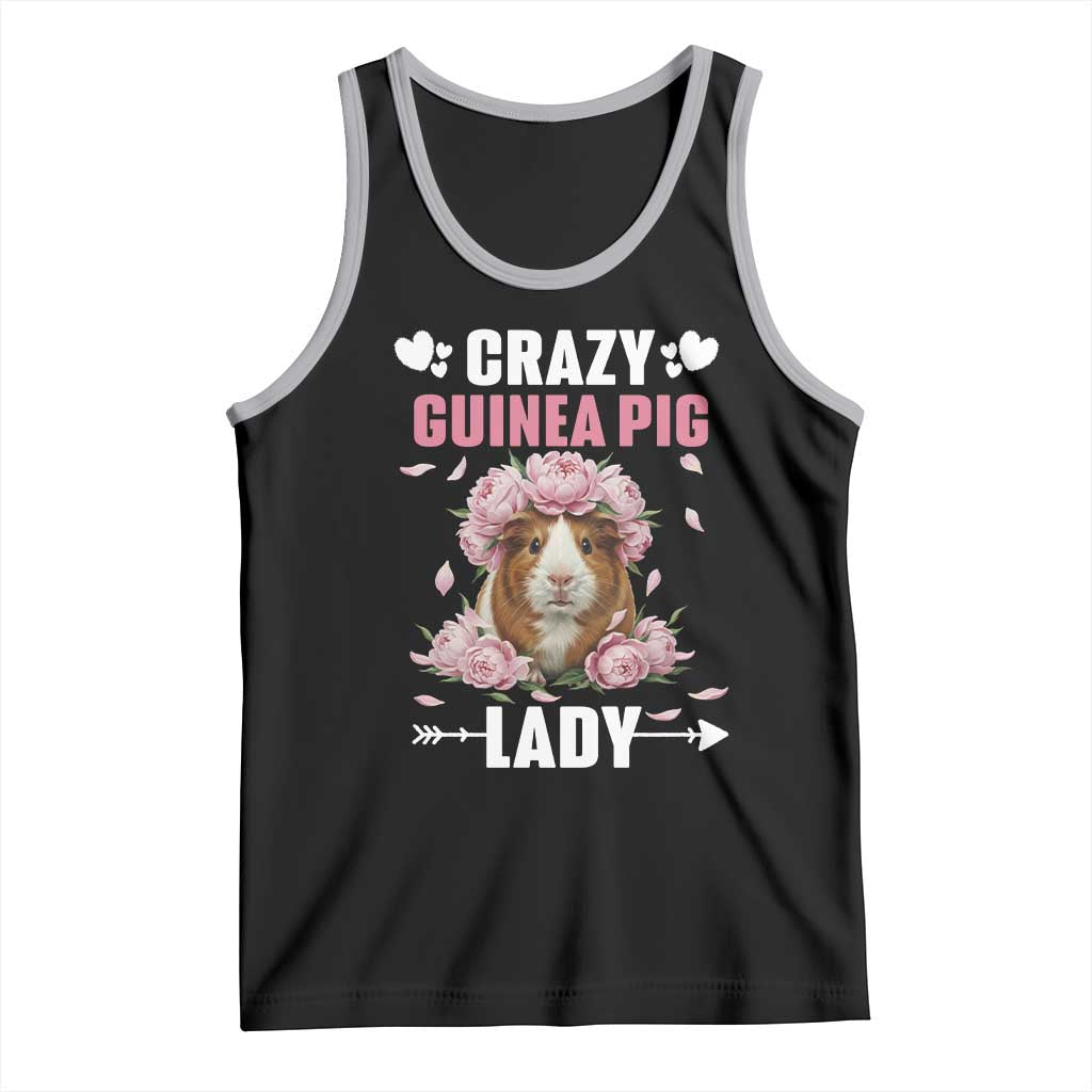 Funny Crazy Guinea Pig Lady Tank Top Cavy Mom Gift TS12 Black Athletic Heather Print Your Wear