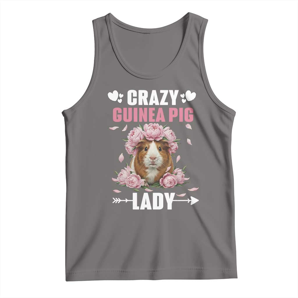 Funny Crazy Guinea Pig Lady Tank Top Cavy Mom Gift TS12 Deep Heather Print Your Wear